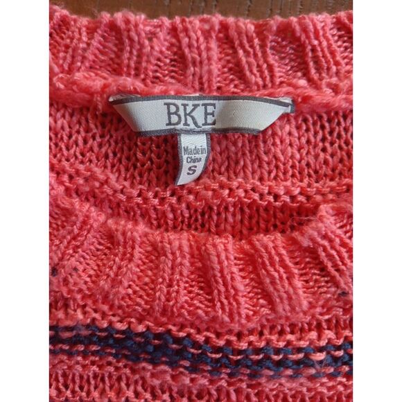 BKE Buckle Women's Size Small Striped Open Knit Sweater Pullover Boho Super Soft - Picture 2 of 9